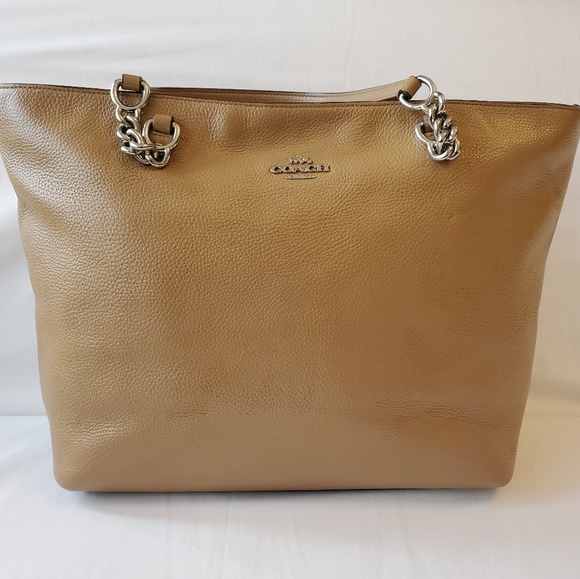 Coach Handbags - Coach Pebble Leather  Tote handbag chain